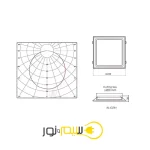 چراغ توکار 20×20 مربع زمرد DZ61 آلتون